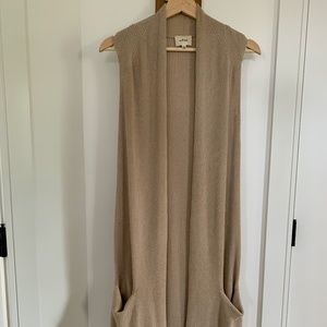 Wilfred draped long vest oat beige size XS
